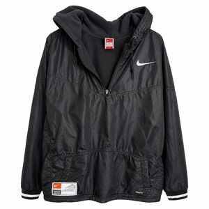 Nike Team Lacrosse Windbreaker Jacket Black Hoodie Mens Large NikeFIT Pullover